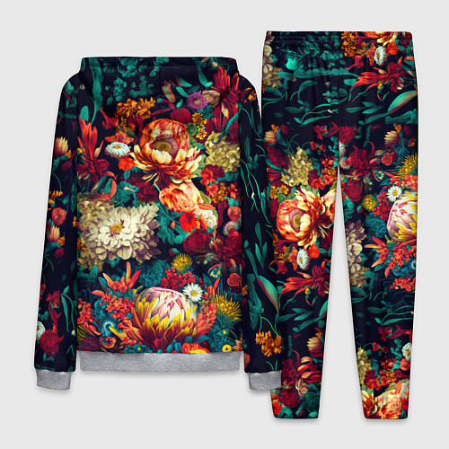 Мужской костюм Цветочный паттерн с цветами и листьями / 3D-Меланж – фото 2