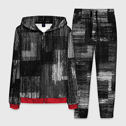 Костюм мужской Чёрные и белые полосы, цвет: 3D-красный