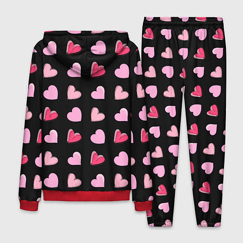 Мужской костюм Валентинки на черном фоне / 3D-Красный – фото 2