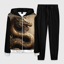 Костюм мужской Китайский дракон с открытой пастью, цвет: 3D-белый