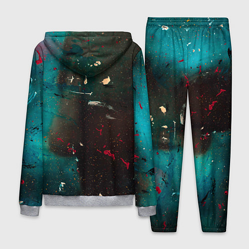 Мужской костюм Абстрактные тьма, светло-синий туман и мазки красо / 3D-Меланж – фото 2