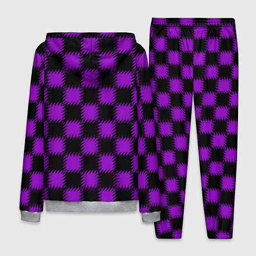 Мужской костюм Фиолетовый черный узор Шахматка / 3D-Меланж – фото 2