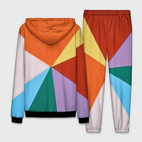 Мужской костюм Разноцветные пересекающиеся треугольники / 3D-Черный – фото 2