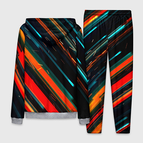 Мужской костюм Искры огня на полосах / 3D-Меланж – фото 2