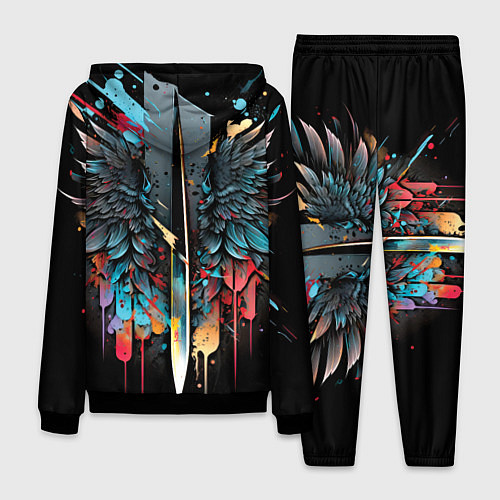 Мужской костюм Психоделические крылья / 3D-Черный – фото 2