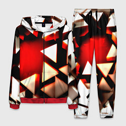 Костюм мужской Плиты треугольники, цвет: 3D-красный