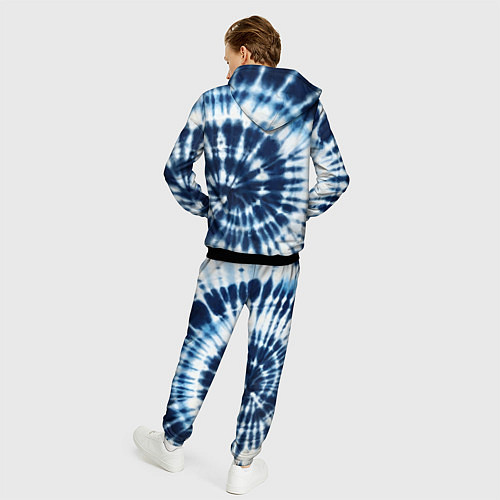 Мужской костюм Эффект тай дай - размытый синий узор / 3D-Черный – фото 4
