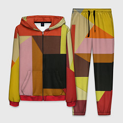 Костюм мужской Геометрическое множество разноцветных фигуры, цвет: 3D-красный