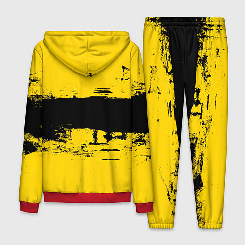 Мужской костюм Черно-желтая полоса Cyberpunk 2077 / 3D-Красный – фото 2