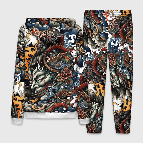 Мужской костюм Татуировка Ирезуми / 3D-Белый – фото 2