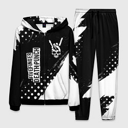 Костюм мужской Five Finger Death Punch и рок символ на темном фон, цвет: 3D-черный
