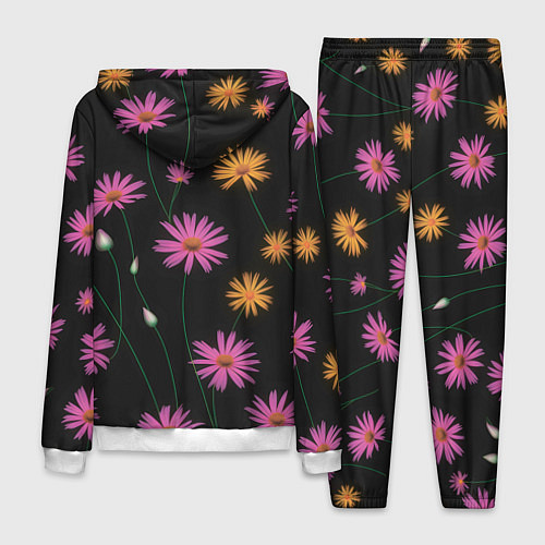 Мужской костюм Полевые цветы на черном фоне / 3D-Белый – фото 2