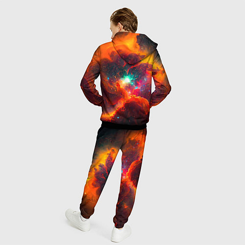Мужской костюм Небула в космосе в оранжевых тонах - нейронная сет / 3D-Черный – фото 4