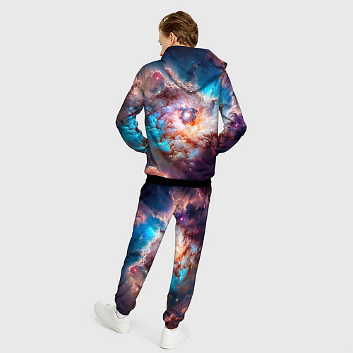Мужской костюм Небула в космосе в голубо-розовых тонах - нейронна / 3D-Черный – фото 4