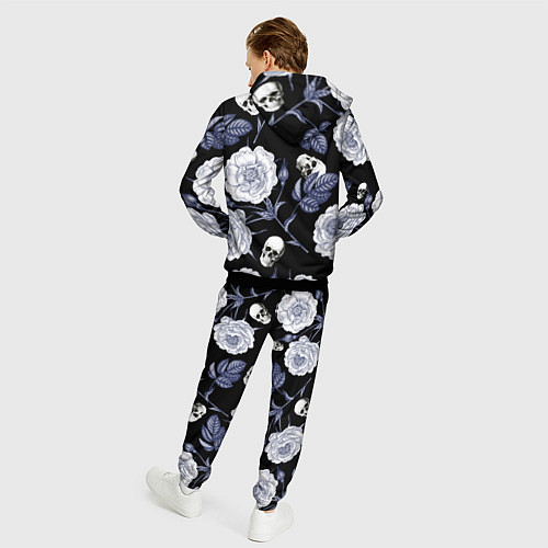 Мужской костюм Черепа с розами / 3D-Черный – фото 4