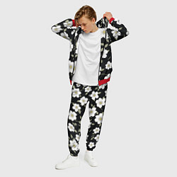 Костюм мужской Белые цветы крупным планом, цвет: 3D-красный — фото 2