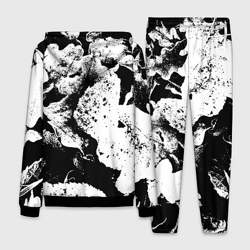 Мужской костюм Листья черно-белое / 3D-Черный – фото 2