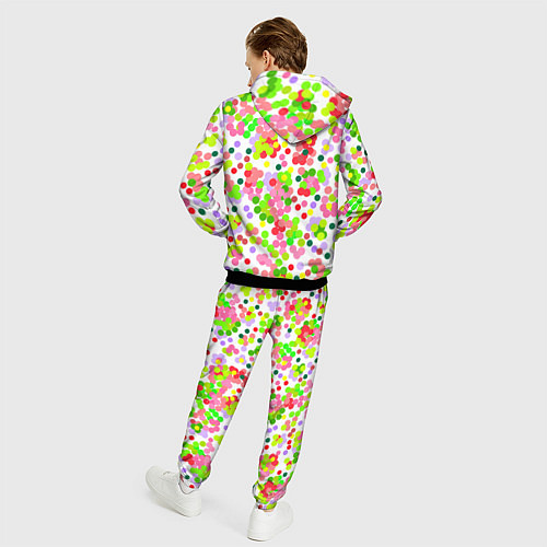 Мужской костюм Разноцветное конфетти на белом / 3D-Черный – фото 4