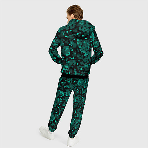 Мужской костюм Бирюзовые с зеленым конфетти / 3D-Черный – фото 4