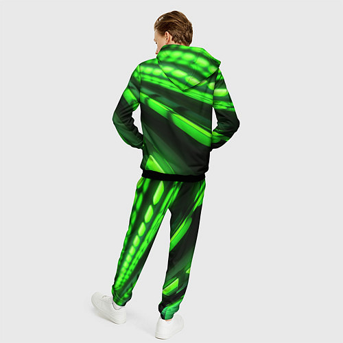 Мужской костюм Green neon abstract / 3D-Черный – фото 4
