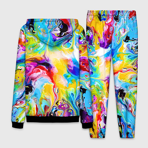 Мужской костюм Маскировка хамелеона на фоне ярких красок / 3D-Черный – фото 2