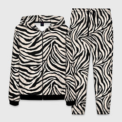 Костюм мужской Полосатая шкура зебры, белого тигра, цвет: 3D-черный