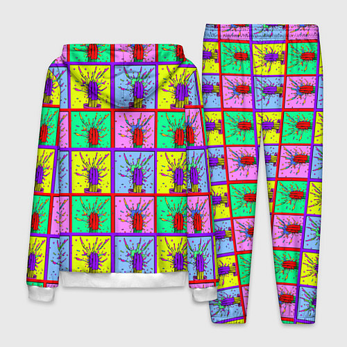 Мужской костюм Кактусы психодел / 3D-Белый – фото 2