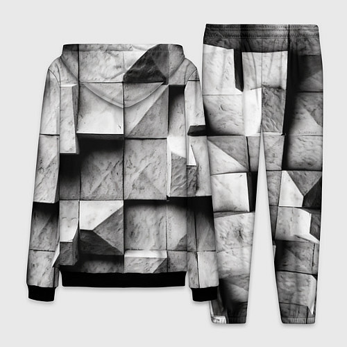 Мужской костюм Каменные плиты и обман зрения / 3D-Черный – фото 2