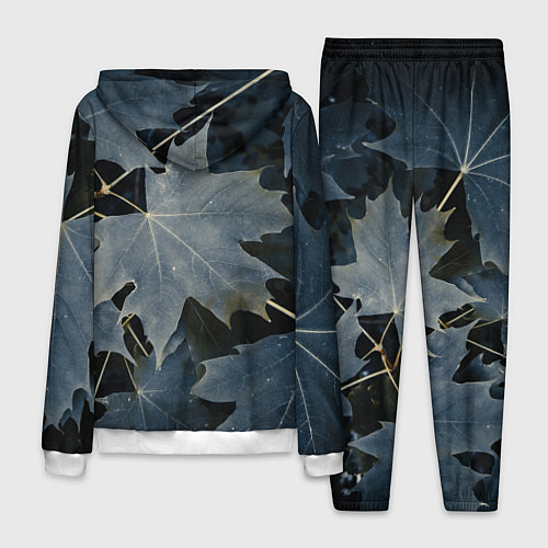 Мужской костюм Листовый синий паттерн / 3D-Белый – фото 2