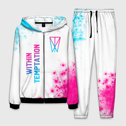 Мужской костюм Within Temptation neon gradient style: надпись, си