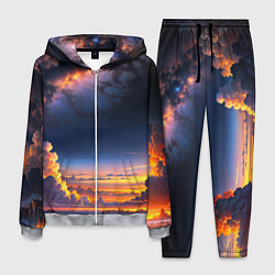 Костюм мужской Млечный путь и облака на закате, цвет: 3D-меланж