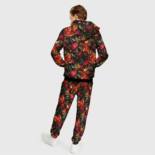 Мужской костюм Тропические цветы / 3D-Черный – фото 4