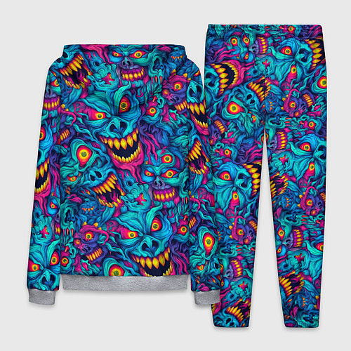 Мужской костюм Неоновые монстры - graffiti art style pattern / 3D-Меланж – фото 2
