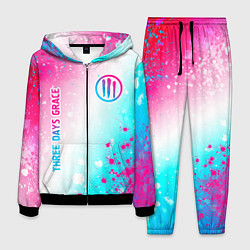 Мужской костюм Three Days Grace neon gradient style: надпись, сим