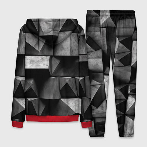 Мужской костюм Обман зрения и каменные плиты / 3D-Красный – фото 2