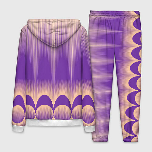 Мужской костюм Фиолетовый градиент в полоску / 3D-Белый – фото 2