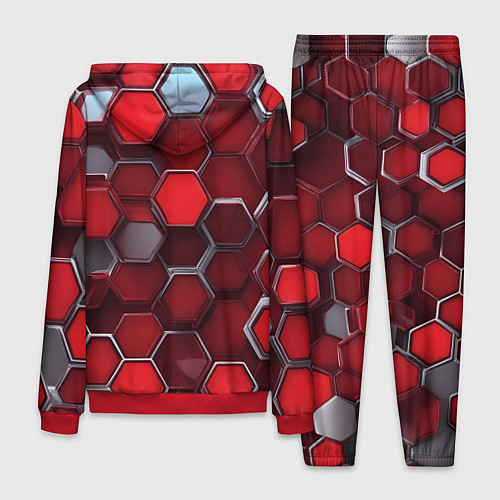 Мужской костюм Cyber hexagon red / 3D-Красный – фото 2