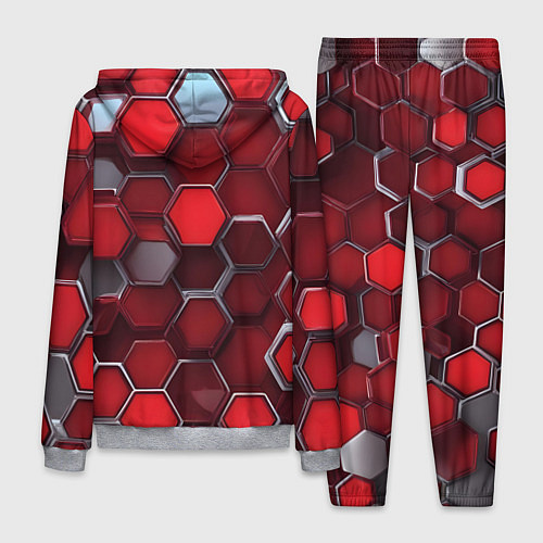 Мужской костюм Cyber hexagon red / 3D-Меланж – фото 2
