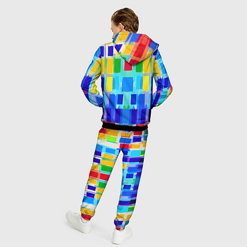 Мужской костюм Colorful strips - pop art - vogue / 3D-Черный – фото 4