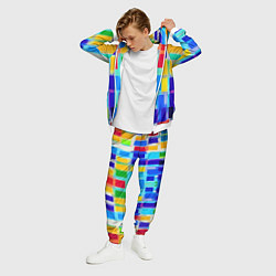 Костюм мужской Colorful strips - pop art - vogue, цвет: 3D-белый — фото 2