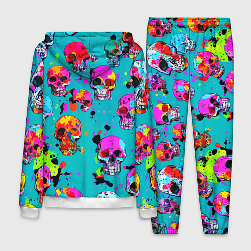 Мужской костюм Паттерн из ярких черепов - поп-арт - мода / 3D-Белый – фото 2