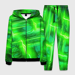 Костюм мужской Яркий зеленый фон, цвет: 3D-черный