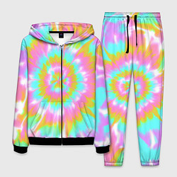 Костюм мужской Tie-Dye кислотный в стиле барби, цвет: 3D-черный