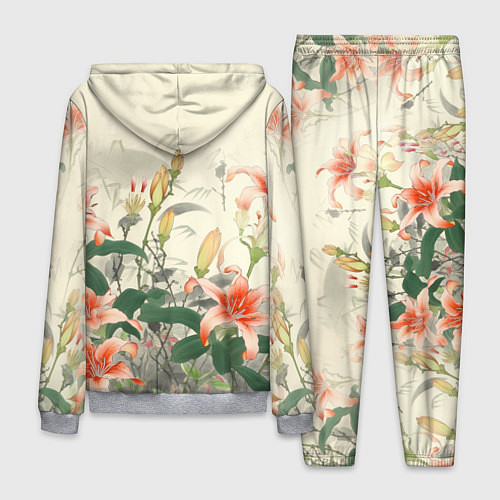 Мужской костюм Тигровые лилии - японский стиль / 3D-Меланж – фото 2