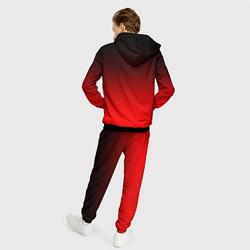 Мужской костюм Градиент: от черного до ярко-красного / 3D-Черный – фото 4