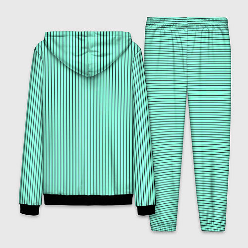 Мужской костюм Мятный полосатый / 3D-Черный – фото 2