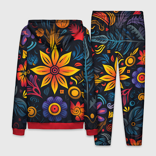 Мужской костюм Растительный узор в латино-американском стиле / 3D-Красный – фото 2