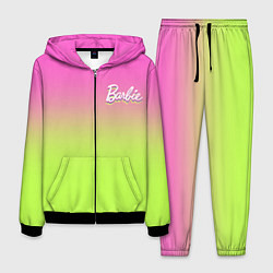 Костюм мужской Барби: градиент розовый и ярко-зеленый, цвет: 3D-черный