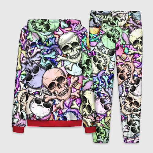 Мужской костюм Черепа с костями паттерн / 3D-Красный – фото 2