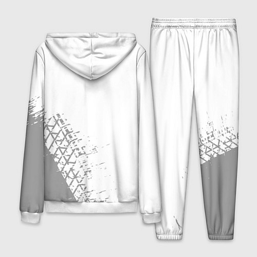 Мужской костюм Jeep speed на светлом фоне со следами шин вертикал / 3D-Белый – фото 2